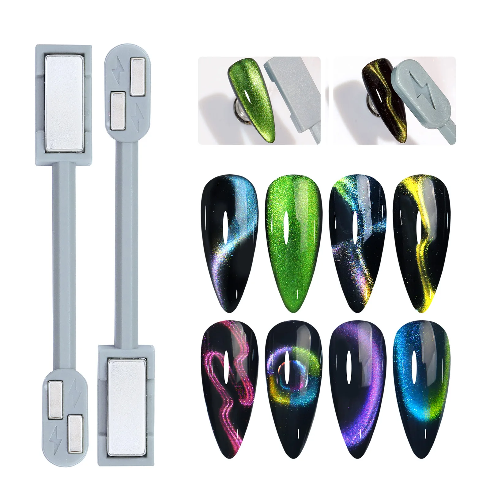

Nail Magnet 3D Magic Cat's Eye Glue Enhancement Tool for Pattern Double Head Powerful Cat's Eye Magnet Nail Art Magnet