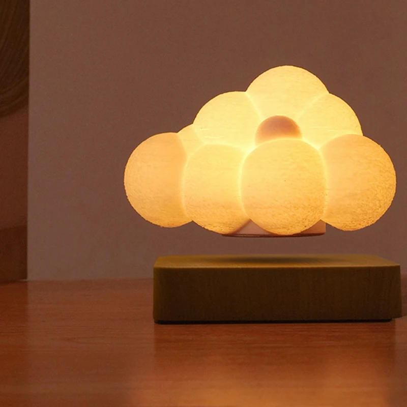 

360° Magnetic Levitation Cloud Night Light LED Bedside Desk Lamp With 3 Colors Decor LED Lamp For Bedroom Durable Easy Install