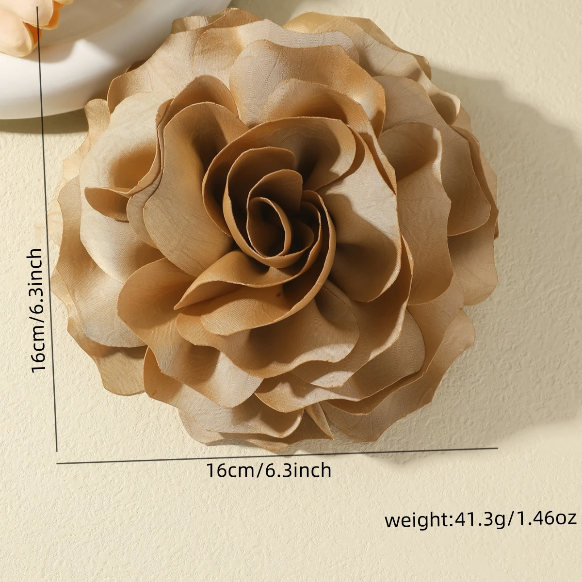 16CM Luxury Fashion Fabric Rose Flower Big Brooches for Women Exaggerated Handmade Floral Pin Brooch Wedding Party Cloth Jewelry