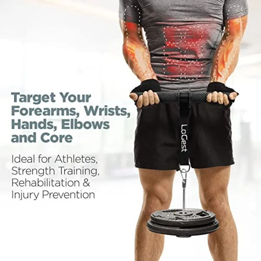 Forearm Blaster - Forearm Wrist Roller - Training Forearm Workout Equipment - Steel Core with Rubber Non Slip Handles - Build Mu