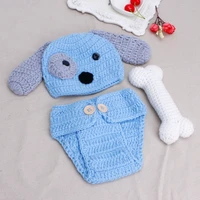 Newborn Photography Props Costume Hat Cape Set Crochet Knit Clothes Studio Photography Accessories Halloween Costumes 5