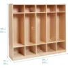5-Section Straight Coat Locker, Classroom Furniture, Natural 1