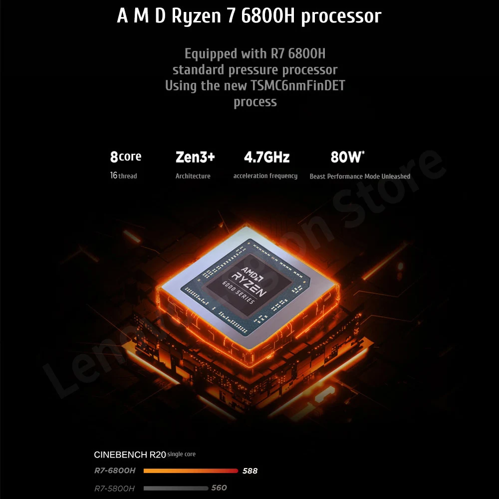 Lenovo Legion R7000P Laptop 15.6 Inch E-sports Gaming R7 6800H RTX 3050 Ti  32GB 1TB SSD Windows 11 165Hz  Notebook PC 5