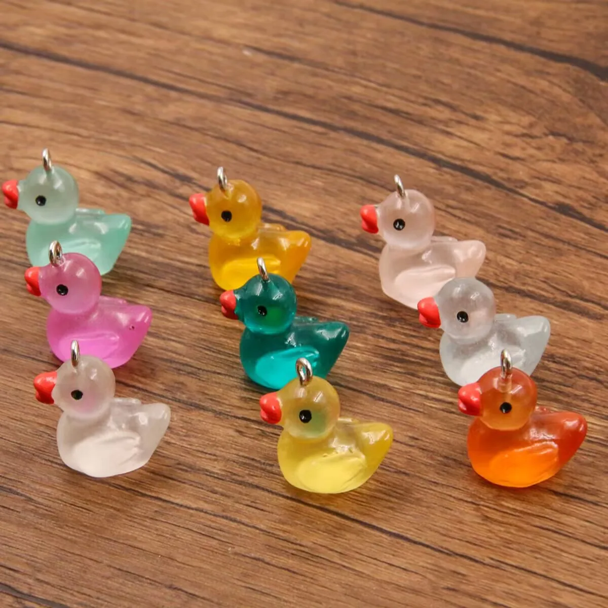 Cute Duck Resin Earring and Pendant Charms - 10 Piece Set