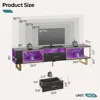 80 Inch TV Stand for 65/75/85/90 Inch TVs, LED Gaming Entertainment Center with Open Storage, Modern High Gloss Media Console 5