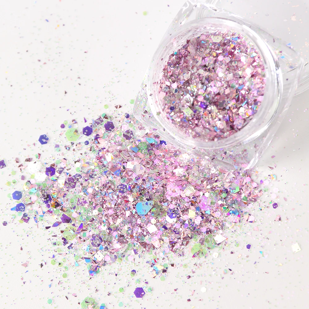 3D Mermaid Sequins Nail Glitter Flakes Mixed Mirror Hexagon Spangles Slices Paillette Nail Art Decorations 1 Boxes nail flakes,nail glitter,nail decoration,nail decorations