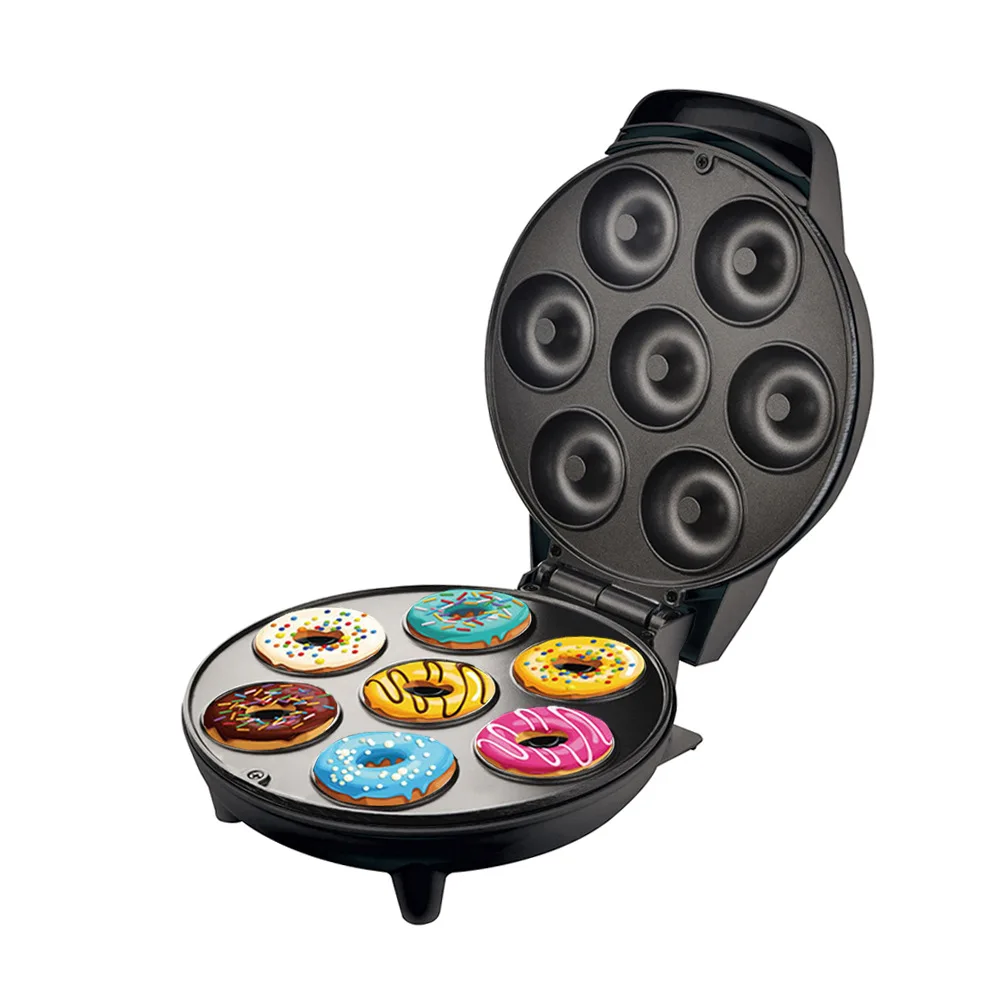 

110/220V Breakfast Doughnut Machine Stick Proof Double Sided 7-hole Donuts Maker Home Use Round Cake Bread Muffins Machine