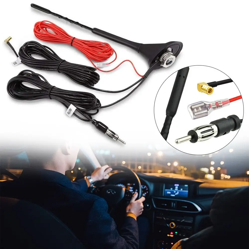 

Mast Whip Aerial DIN SMB Adapter Signal Design DAB+AM/FM Antenna Universal Car Aerial Radio