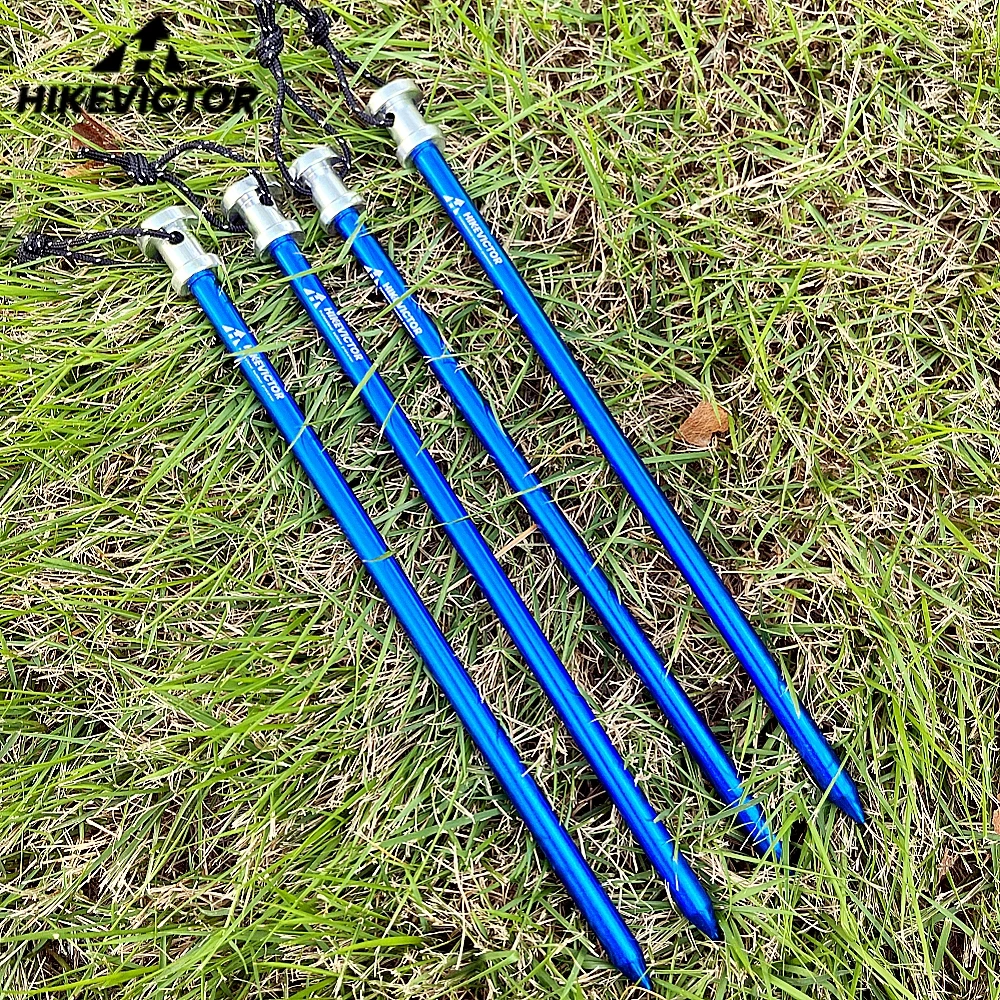 Hikevictor 4Pcs/Lot 23CM Aluminum Camping Tent Stakes Heavy Duty Ground