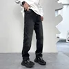 2024 Autumn American Street Printed Black Jeans Men's Loose Straight Fashion Hip-Hop Fashion Retro Y2K Pants 1