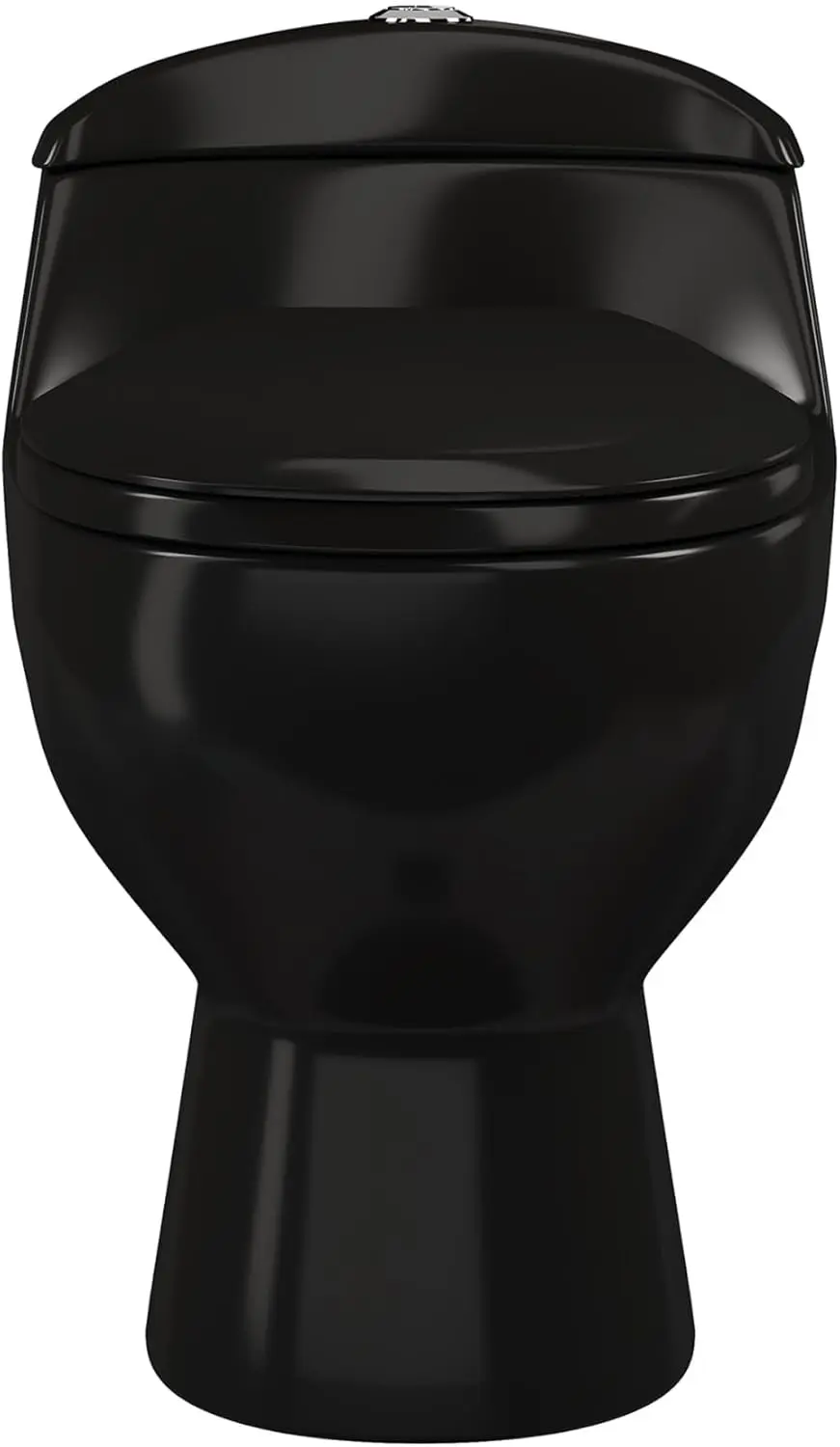 Chateau One-Piece Elongated Toilet Dual-Flush in Glossy Black 1.1/1.6 gpf Soft-Close Quick-Release Toilet Seat 2