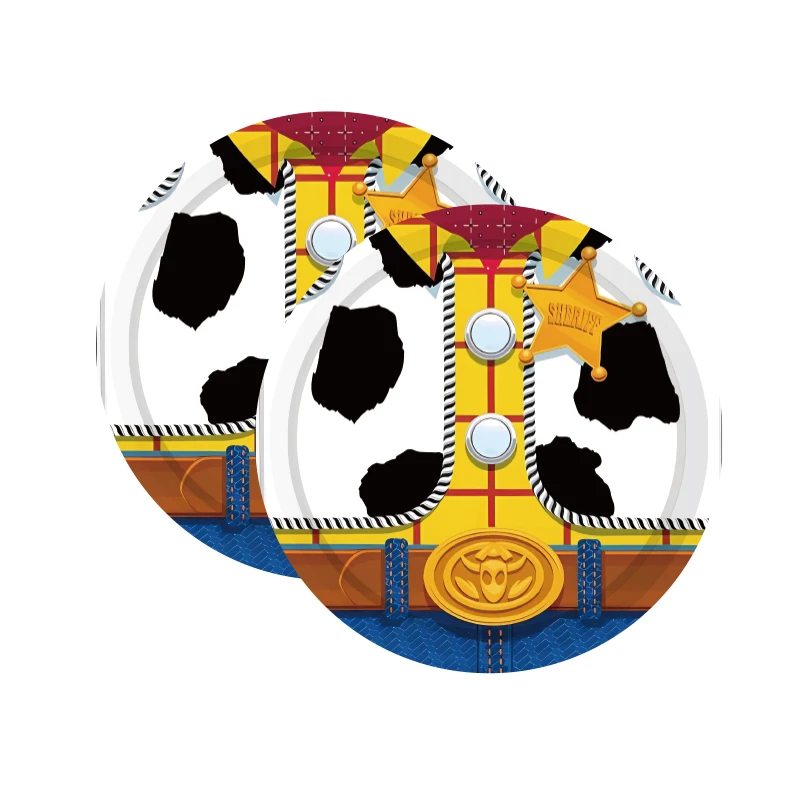 thumbnail image 1 of Suministros de fiesta de Toy Story de dibujos animados, vajilla desechable con tema de nubes blancas y cielo azul, taza para niños, decoraciones para fiestas de cumpleaños（9inch Plates-10Pcs, 1 of 5