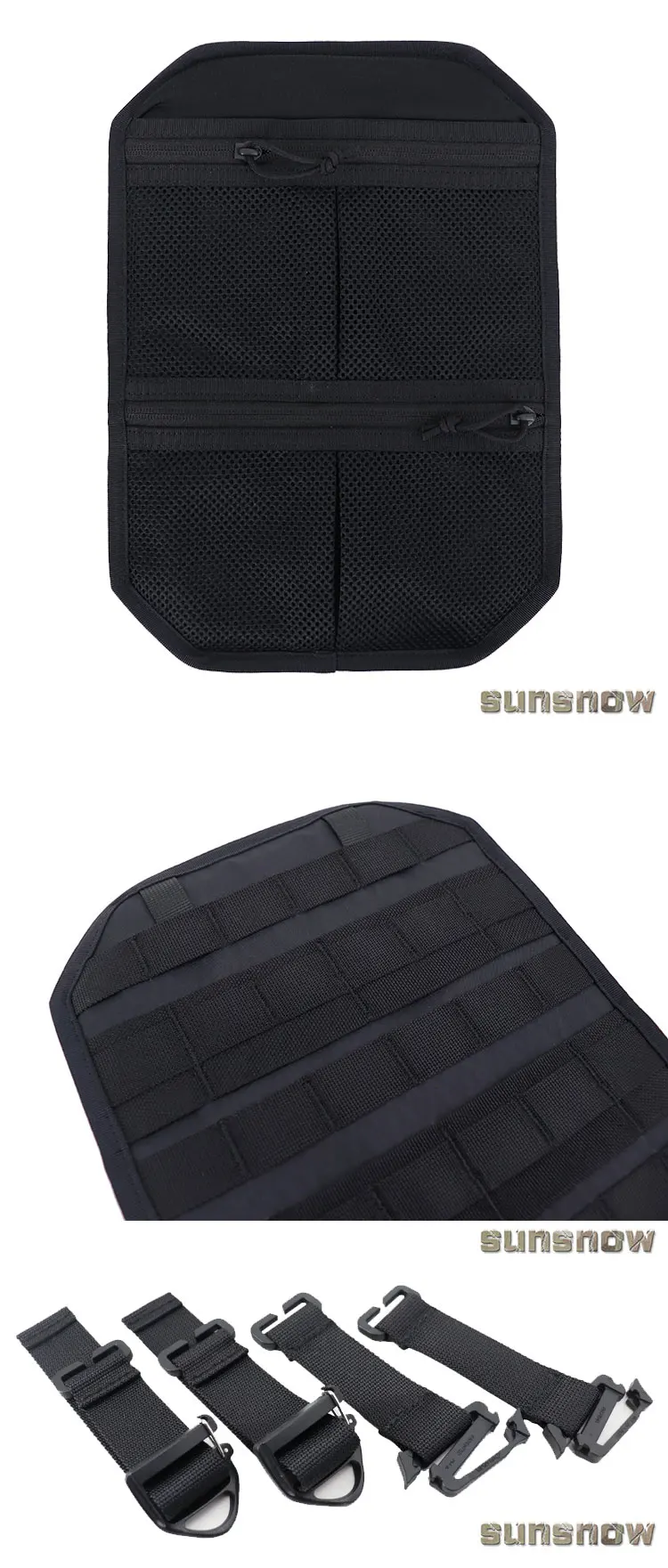 Taktischer Rucksack Innere Erweiterungsplatte Molle Erweiterungsplatte Kontrollpanel Netz-Reißverschlusstasche 35cm*25cm – Detail 5