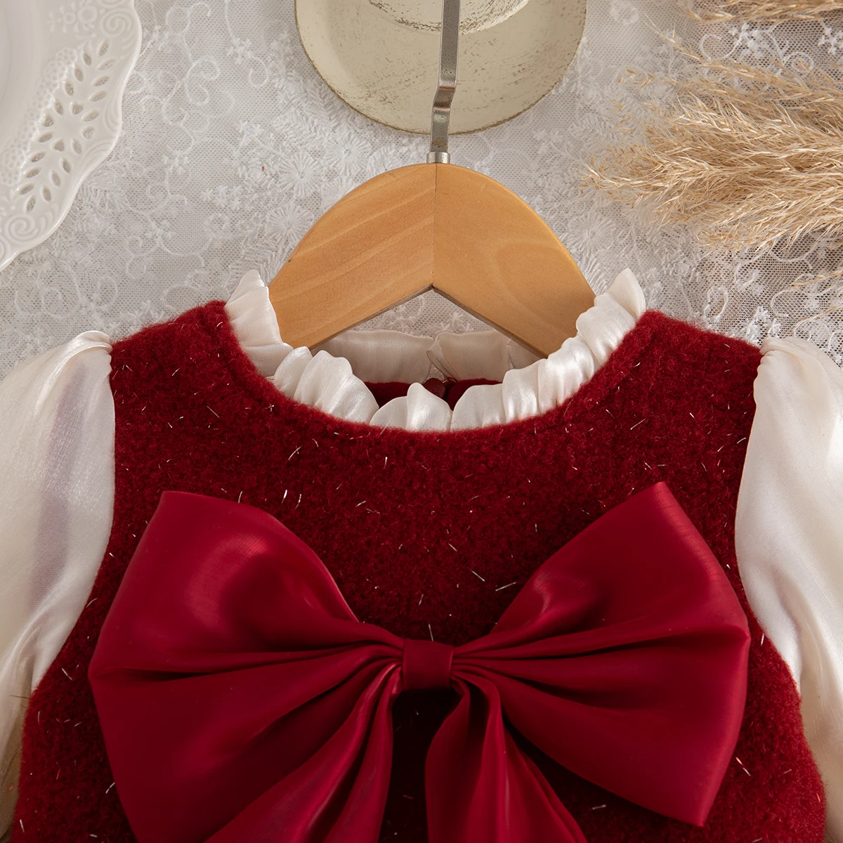 New Autumn And Winter Thick And Warm Baby Girl Dress, Sweet Red Bow  Children'S Clothing For Babies Aged 9 Months To 3 Years Old - AliExpress  1501