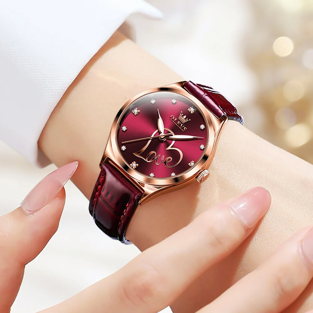 Luxury Original Brand Watch for Women Waterproof Diamond Leather Strap Bracelet Gift Set Fashion Ladies Quartz Wristwatch Box