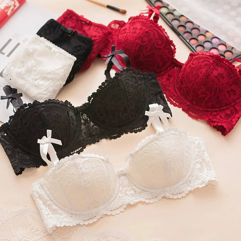 Side view of red half-cup bra highlighting contour