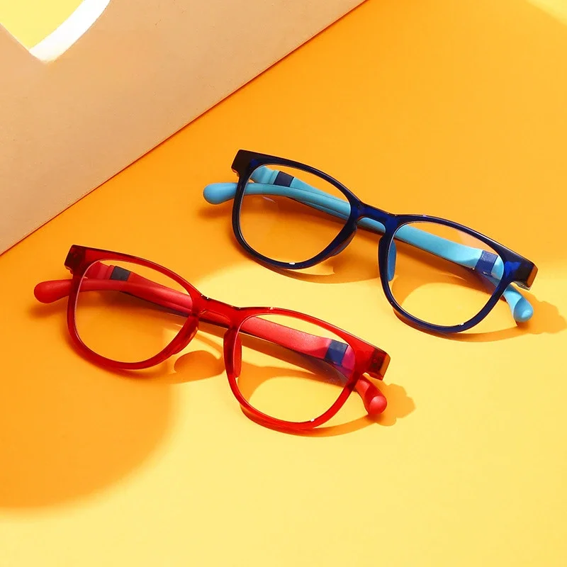 Anti Blue Light Kids Glasses Square Children Boy Girls Computer Optical Frame Reflective Blocking Eyeglasses Filter TR90 Frame 3