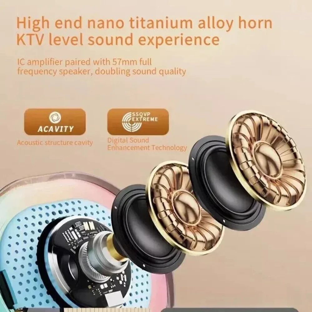 Mini Karaoke Machine Portable Bluetooth-Speaker Wireless Microphones Kids Gift 3 - 5 Days Free Delivery Only UK