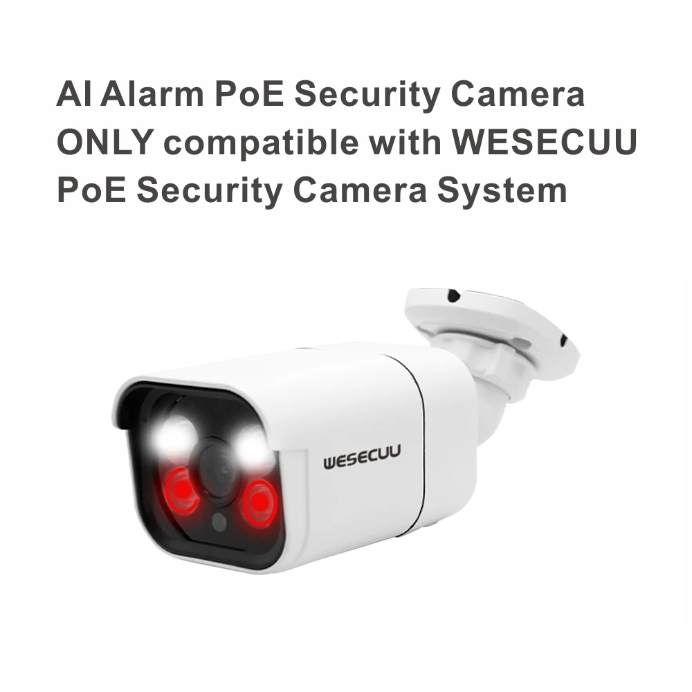 WESECUU Best Selling IP Cameras 4k 8mp IP POE Outdoor Security CCTV  with 3.6mm HD Lens