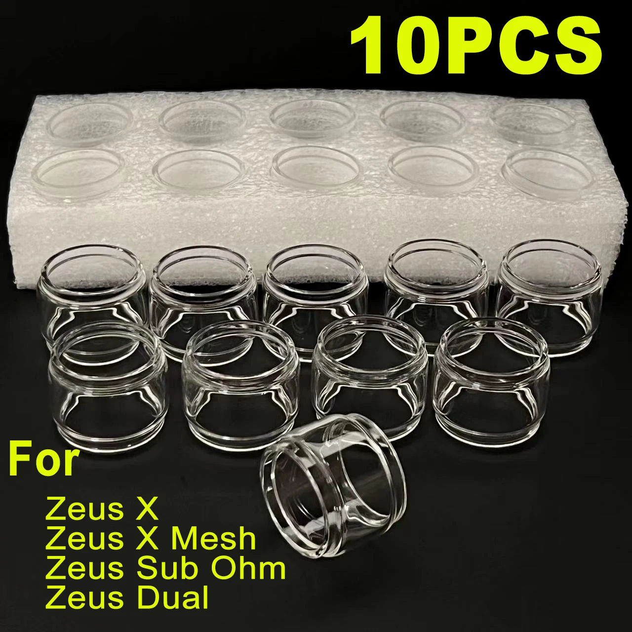 Tubo Di Vetro A Bolle Di Ricambio Da 10 Pezzi Per Accessori Zx Ii Zeus X Mesh Subohm Dual Z Series