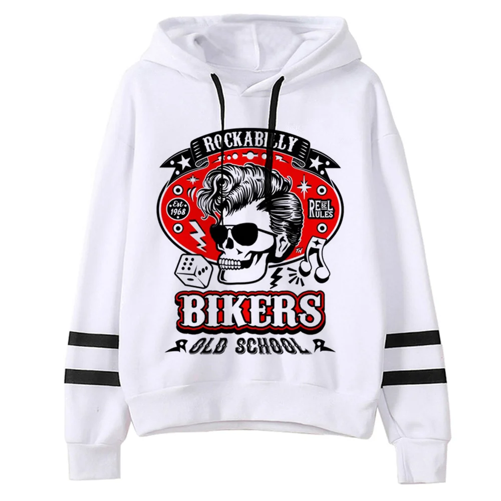 

Rockabilly hoodies women vintage sweat y2k Winter clothing hoddies women long sleeve top Hood