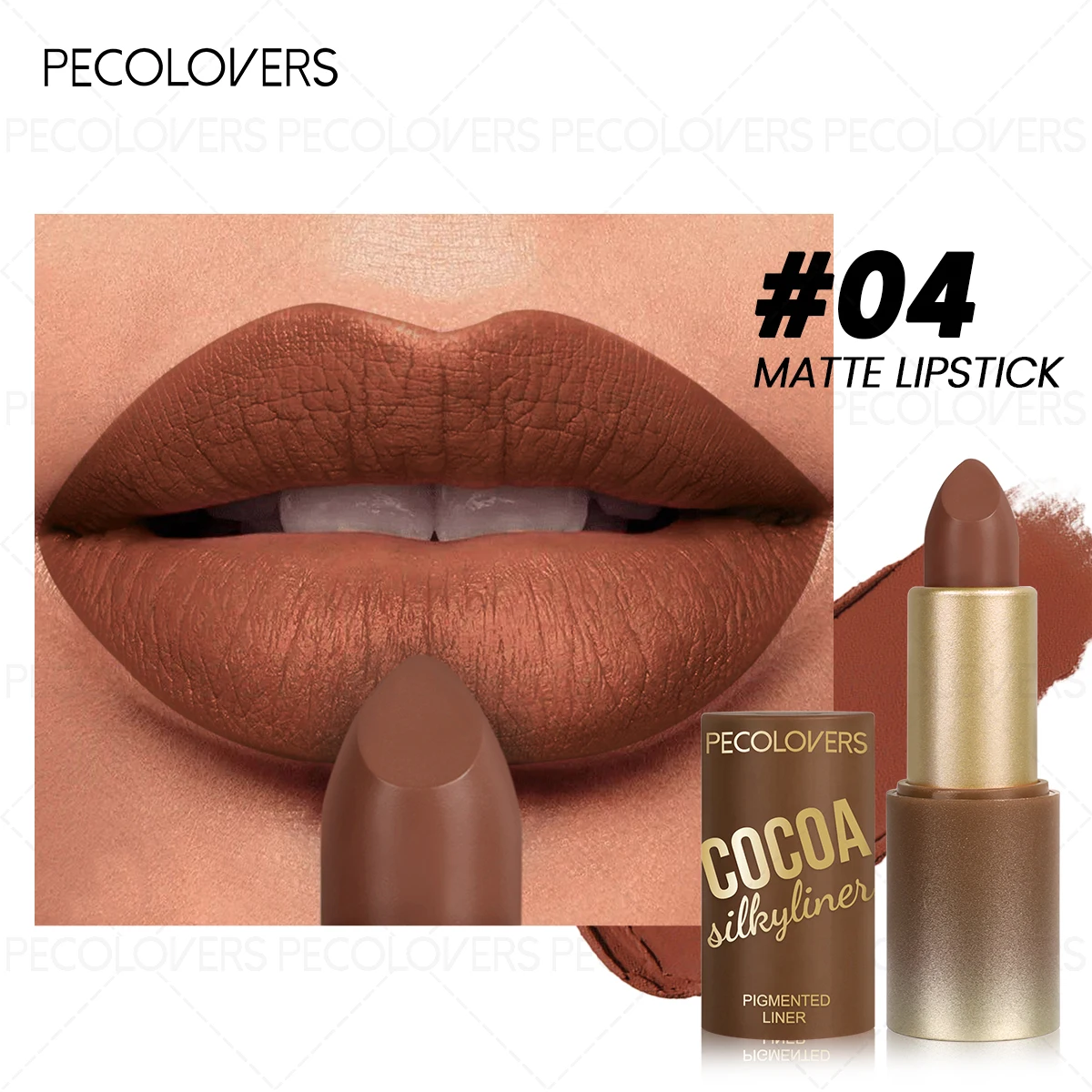 Velvet Brown Moisturizing Matte Lipstick - Soft Texture & Non-Stick Finish