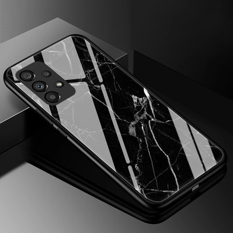Luxury Tempered Glass Hard Back Bumper Phone Case