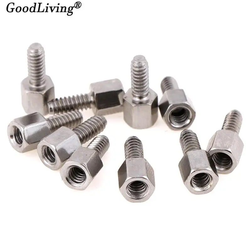 10Sets 5+7mm Header Plate Bracket Stud Bolt & Nut Nuts Screw D-Sub VGA DB9 DB15 DB25 RS232 COM Serial