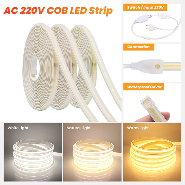 Tira LED COB 11W 420LEDs/m IP20 Luz Neutra 4000ºK DC24V 8mm 5m, Iludec