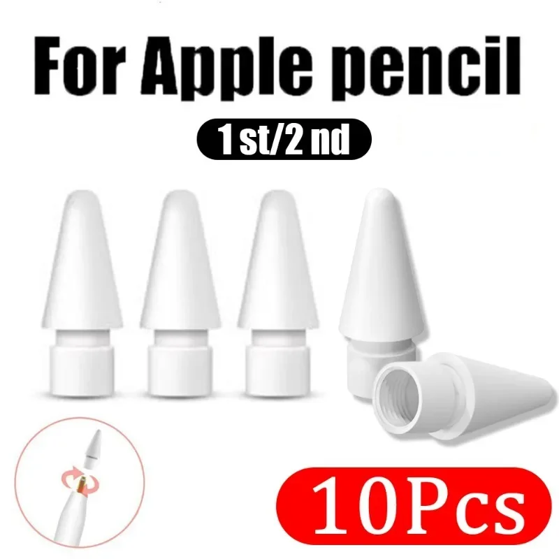 

10 шт. сменные наконечники для карандаша Apple Pencil 1-го/2-го поколения, чувствительность IPencil Nib для IPad Pro Pencil 1/2, Запасной наконечник