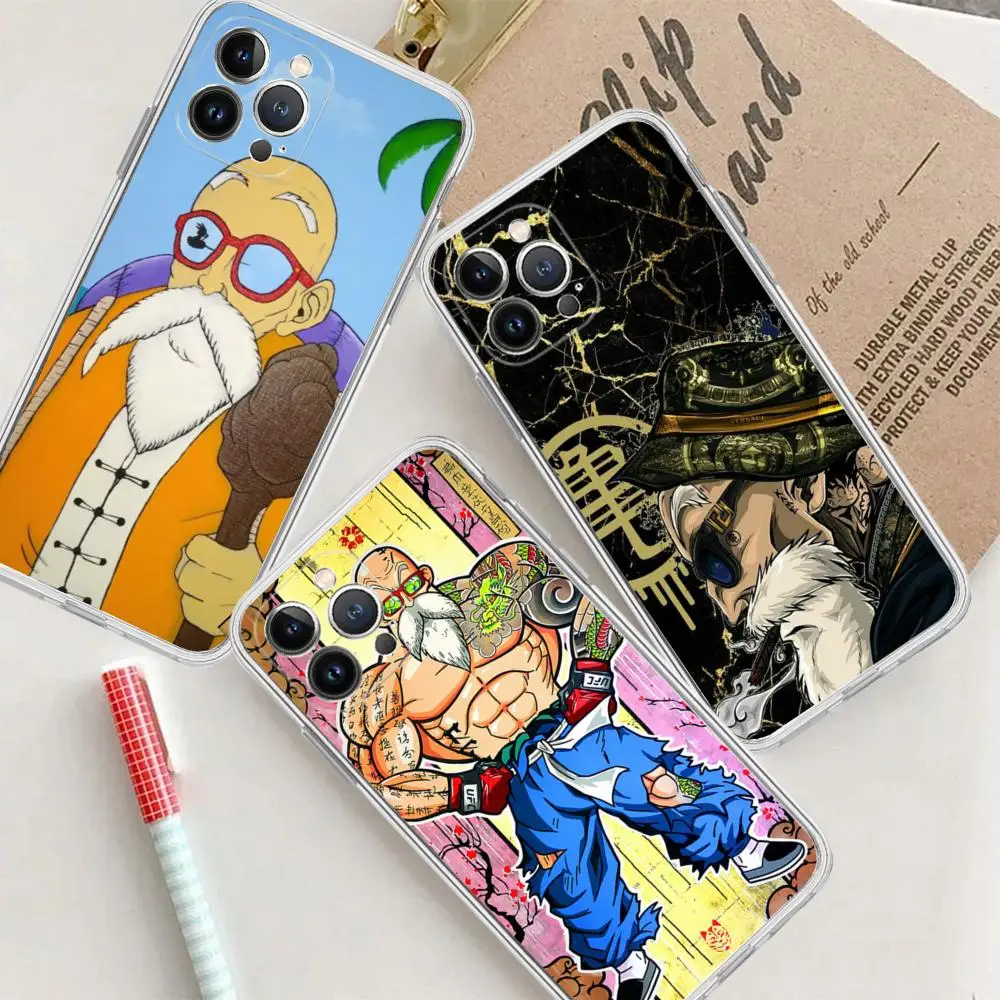 M-Master anime Roshi  Phone Case For iPhone 15 14 13 12 Mini 11 Pro XS Max X XR SE 6 7 8 Plus Soft Silicone Cover