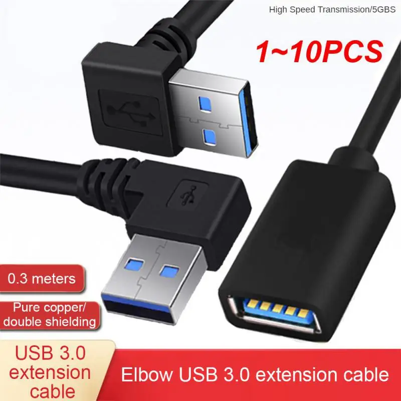 

1 ~ 10 шт. Удлинительный Кабель USB 3,0 штекер-гнездо правый угол 90 градусов адаптер USB вверх/вниз/влево/вправо кабель USB 0,2 м