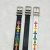 Spring and summer personalized belt with lychee pattern and colorful Kro new style belt for men and women, artistic youth belt 5