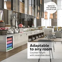 Beverage Refrigerator and Cooler, 115 Can Mini Fridge with Glass Door for Soda Beer or Wine for Office or Bar with Adjustable Re 2
