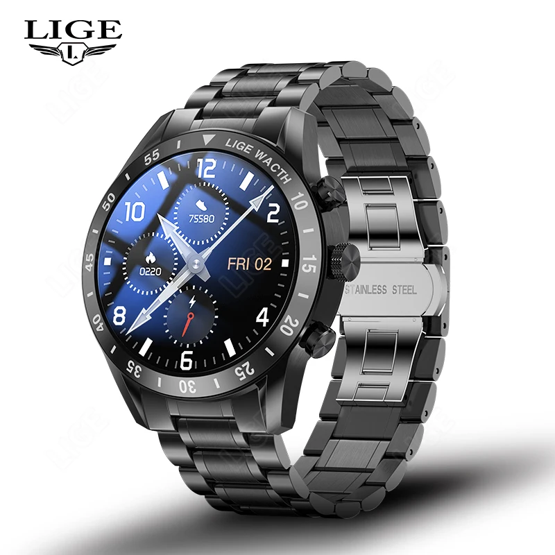 2022 Lige New Bluetooth Call Smart Watch Men Full Touch Waterproof