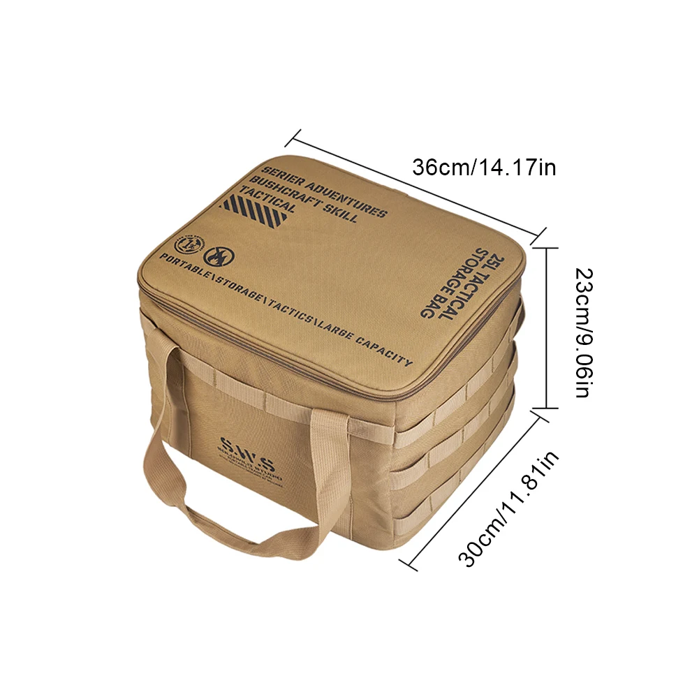 25L Camping Storage Bag Waterproof Travel Tableware Handbag Multifunctional Gas Stove Canister Carry Bag for Outdoor Picnic Tool 5