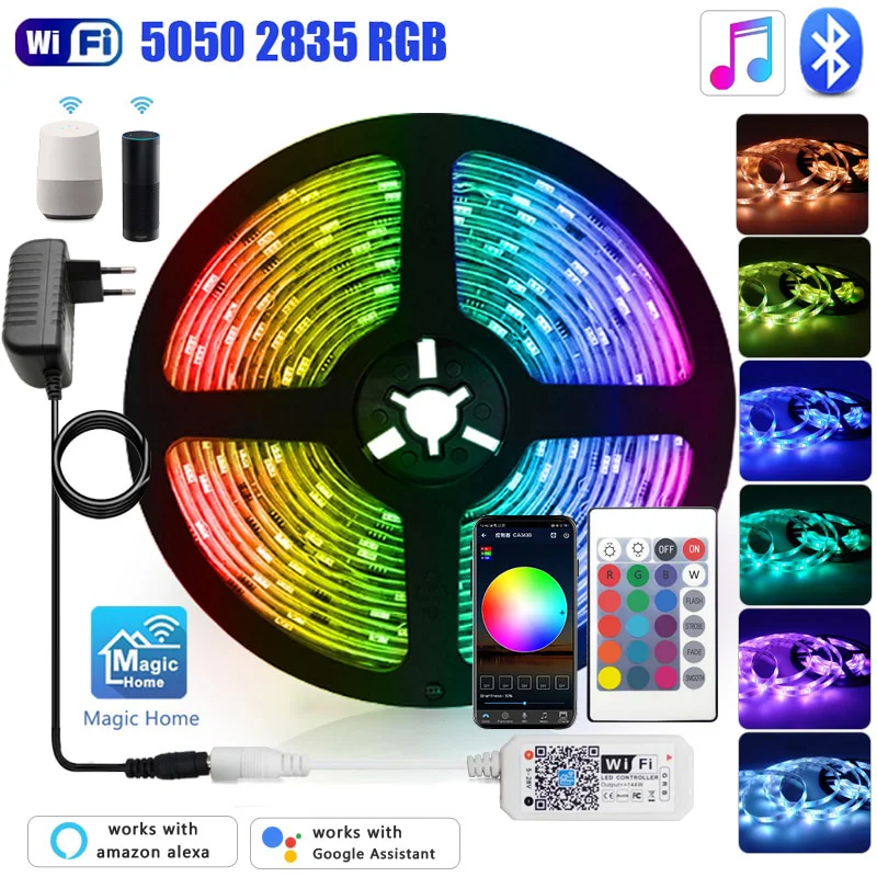 Led-Lights-Strips-Bluetooth-25M-30M-5050-Waterproof-WIFI-RGB-Flexible ...