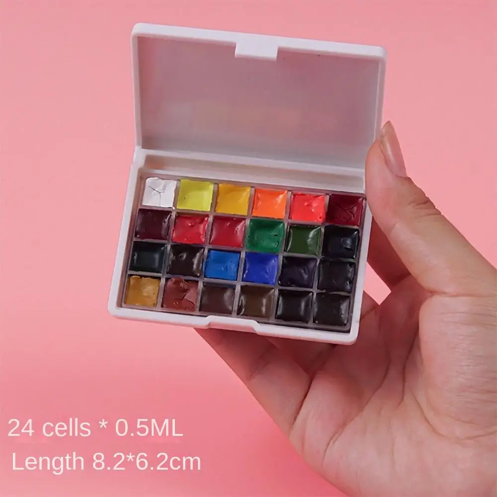 12/24 grid Watercolor Pigment Packaging Mini Handmade Moisturizing Storage Box Empty Watercolor Palette Art Supplies