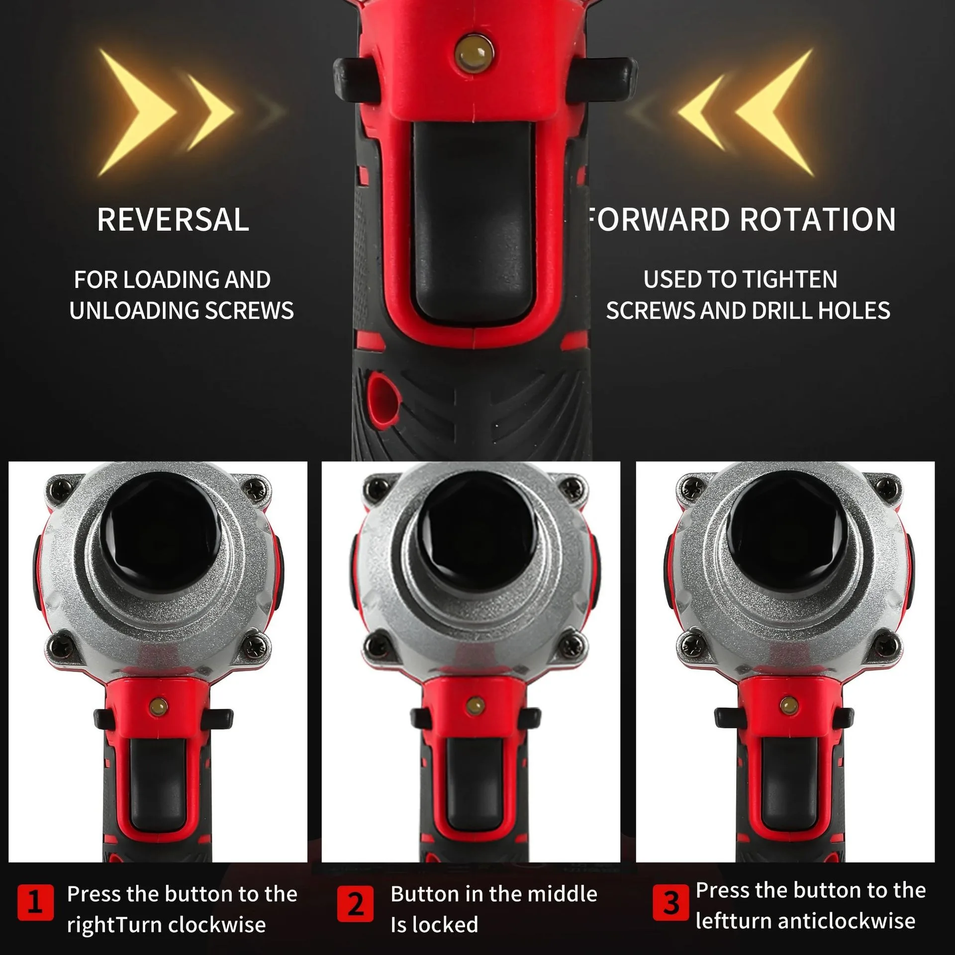 20V Electric Impact Wrench 600N.m Brushless Wrench Rechargeable 1/2 inch Li-ion Battery For Car Tires Cordless Power Tools 4