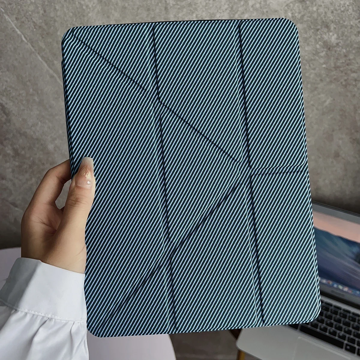 Elegant Y-Fold Leather Stand Case with Pen Slot