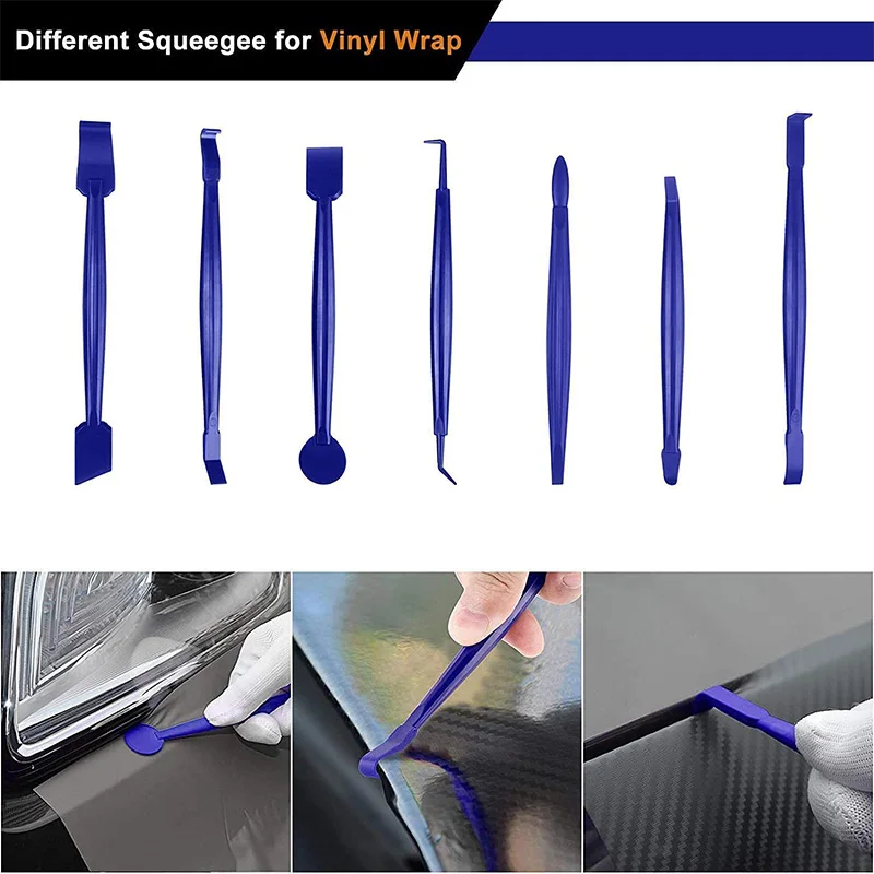 Car Wrapping Vinyl Tool Kit Window Film Tint Tools Car Wrap Sticks Edge Trimming Squeegee Tinting Felt Edge Squeegee 11Pcs/8Pcs Car Wrapping Tools