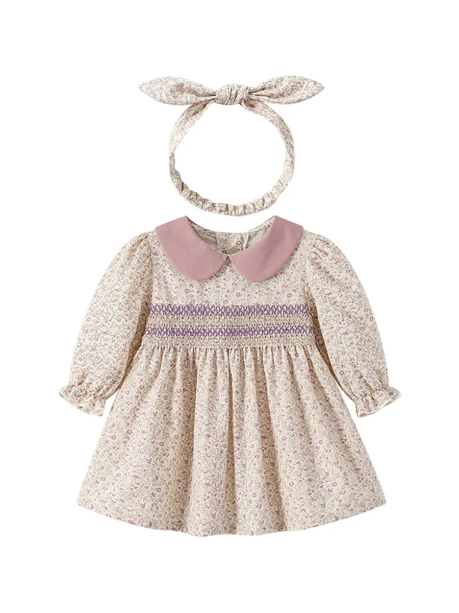 

Одежда для девочек осенние детские Платья с цветочным принтом для девочек, вечерние свадебное платье детское платье принцессы с повязкой на голову для детей от 0 до 4 лет