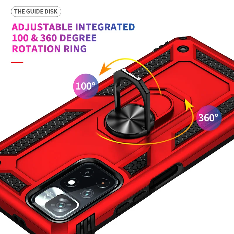 Durable Shockproof Armor Phone Case with Metal Ring Stand