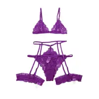 Dames mode grande taille Lingerie vêtements de nuit femmes dentelle nuisette nuisette maille vêtements de nuit sexy sous-vêtements soutien-gorge et slips ensembles de jarretelles 5