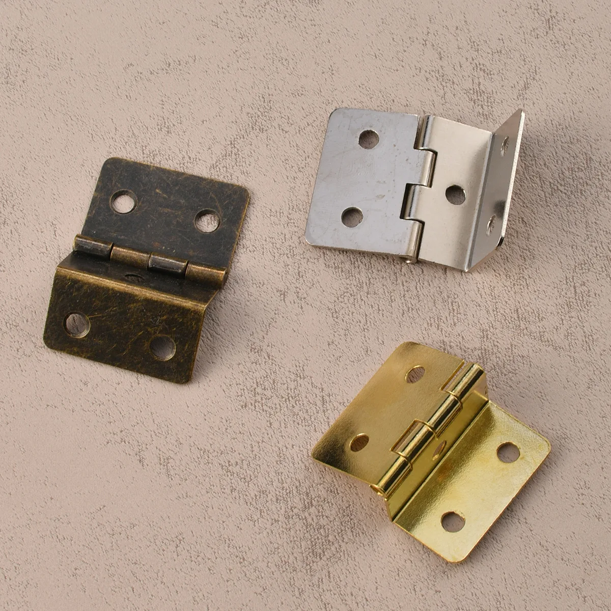 Small Three Fold Hinge 30mm side length Antique Iron Sheet with 5 holes Three Fold Right Angle Edge Clamp 10mm board