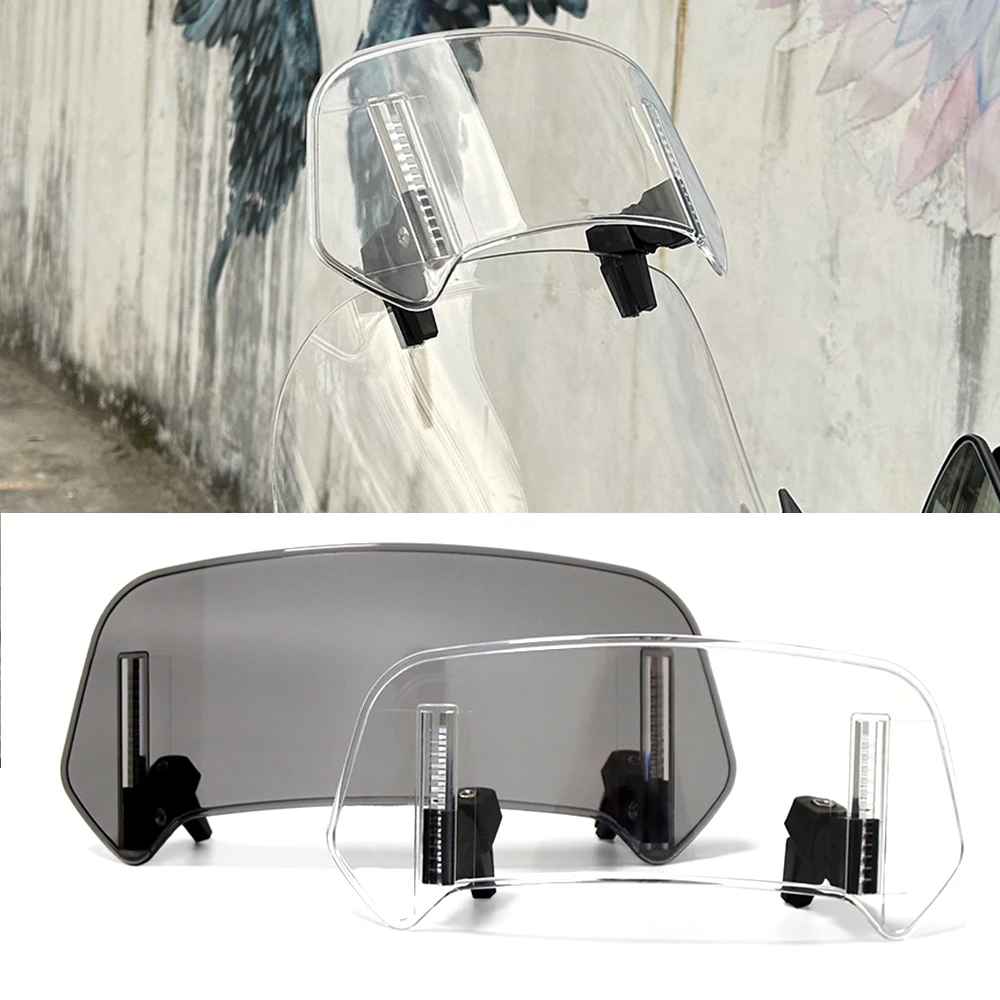 Universal Motorcycle Windshield Extension Adjustable Spoiler Clampon Windscreen Deflector For