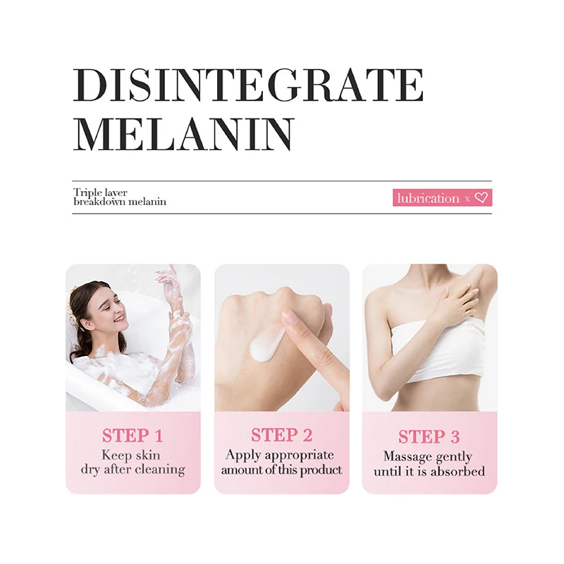 Body Cream 2pcs Lighten Melanin Pink Underarm Knees Inner Thighs Bleaching Cream Moisturizing Brightening Skin Care