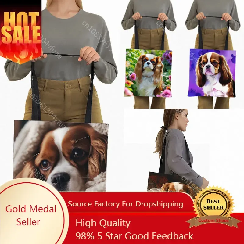 CafePress Cavalier King Charles Spaniel Tote Bag - Natural Canvas Reusable Shopping Bag - View #6