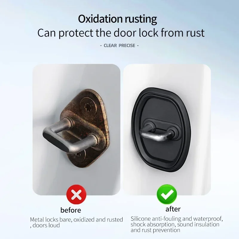 Silica Gel Door lock Case Car Door Lock Cover Check Arm Protector Cover For BYD Qing Tang Song Yuan Han Pro Plus EV DMI MAX