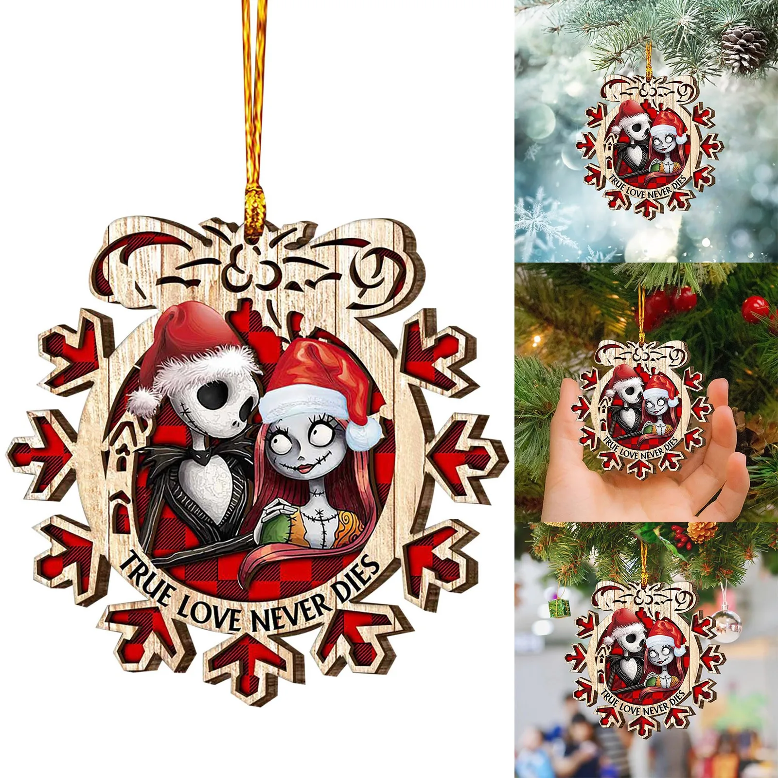 

Disney Animation Figure Sally Jack Skellington Nightmare Before Christmas Wooden Hanging Sign Christmas Toys Kids Birthday Gifts